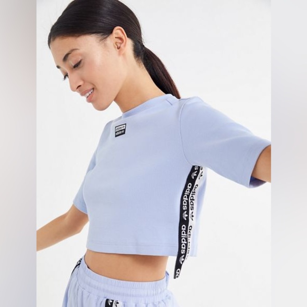 Adidas RYV Taped Periwinkle Crop Top
